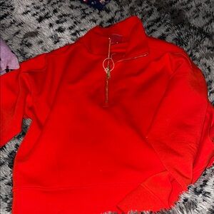 Women's Red Quarter-Zip Sweater